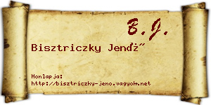 Bisztriczky Jenő névjegykártya